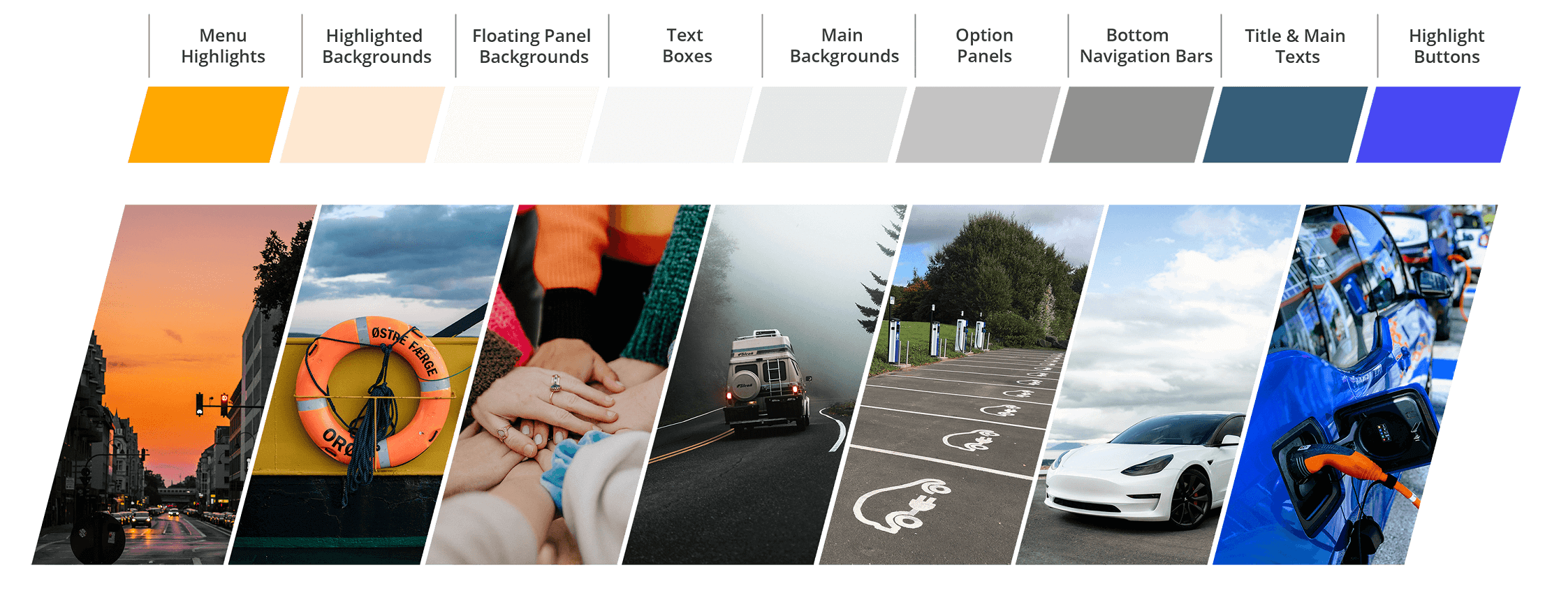 ChargerShare app colour palette