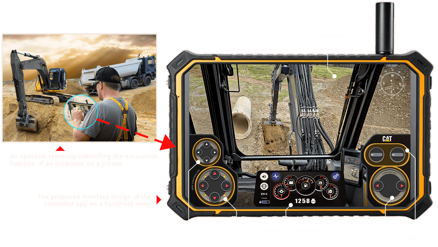 Excavator controller - High fidelity UI