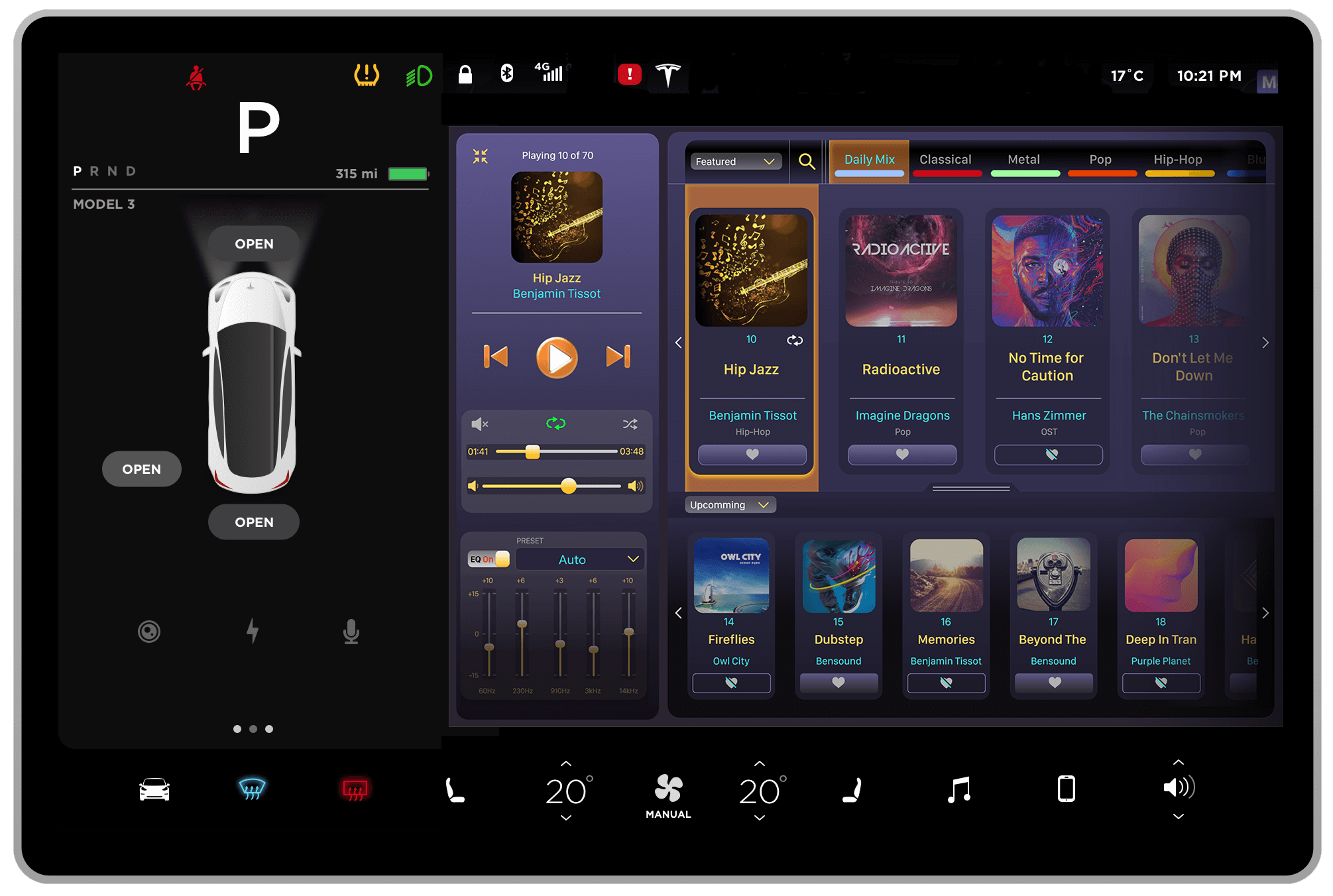 High fidelity app prototype - Night mode